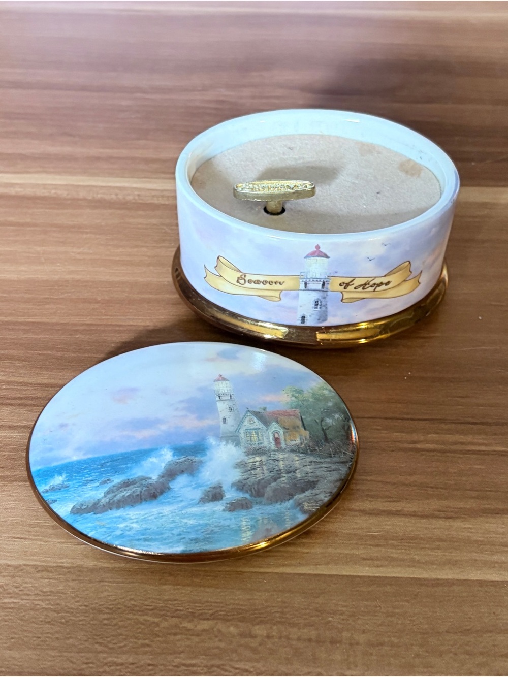 Vtg. Thomas Kinkade Beacon of Hope Music Box 1998 Ardleigh Elliott ‘Stand By Me’